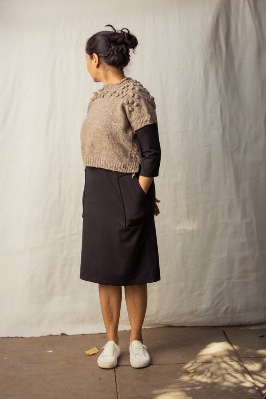 Bubble Crop Sweater (Grey)