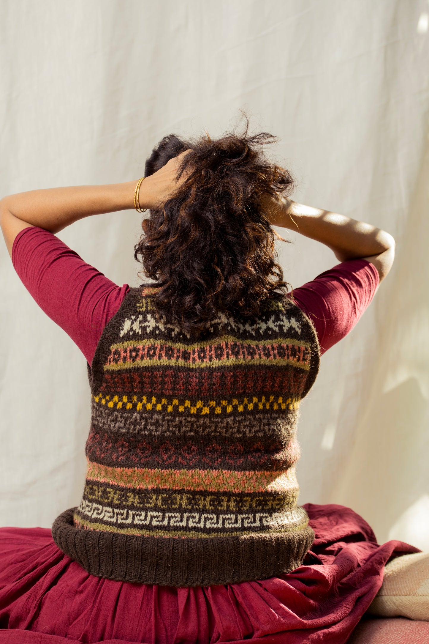 Lahuli Multicolour Knit Vest (Black)