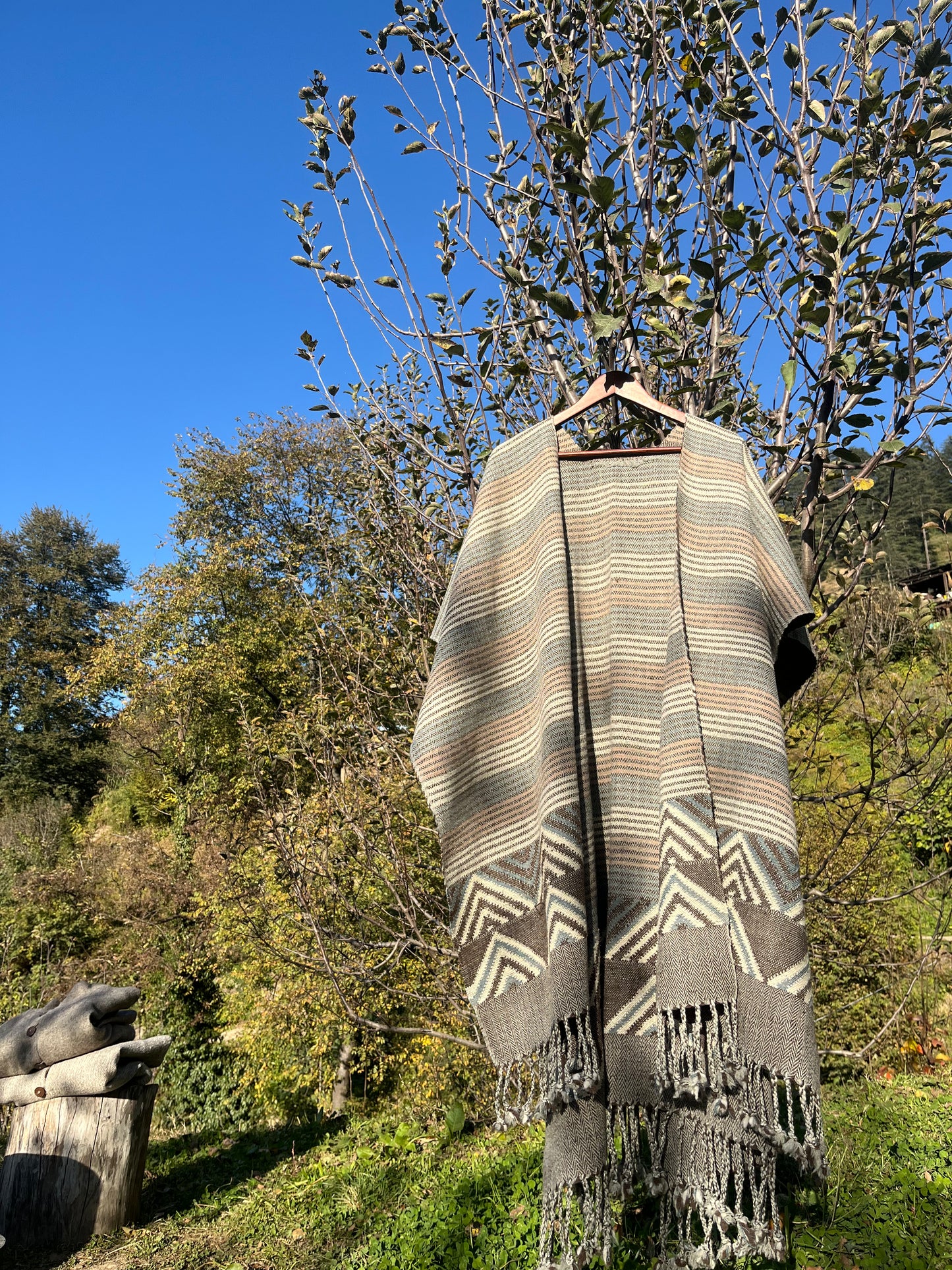 Indigo Weave Poncho