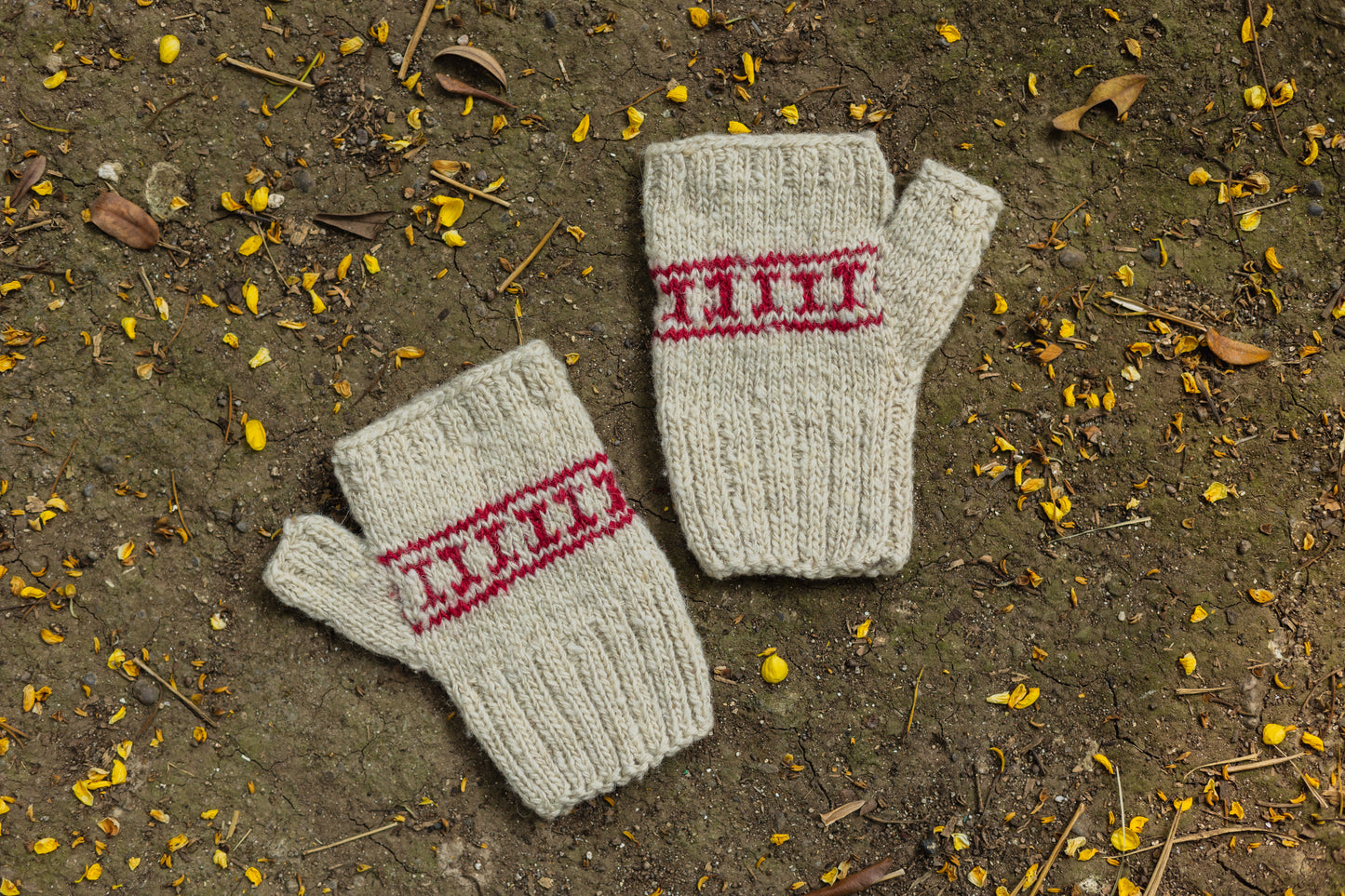 Motif Knit Hand warmers