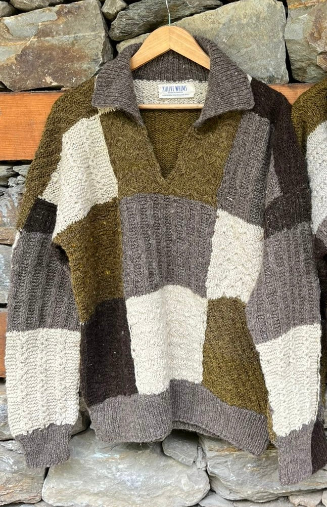 Collared patchwork Sweater