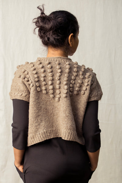 Bubble Crop Sweater (Grey)