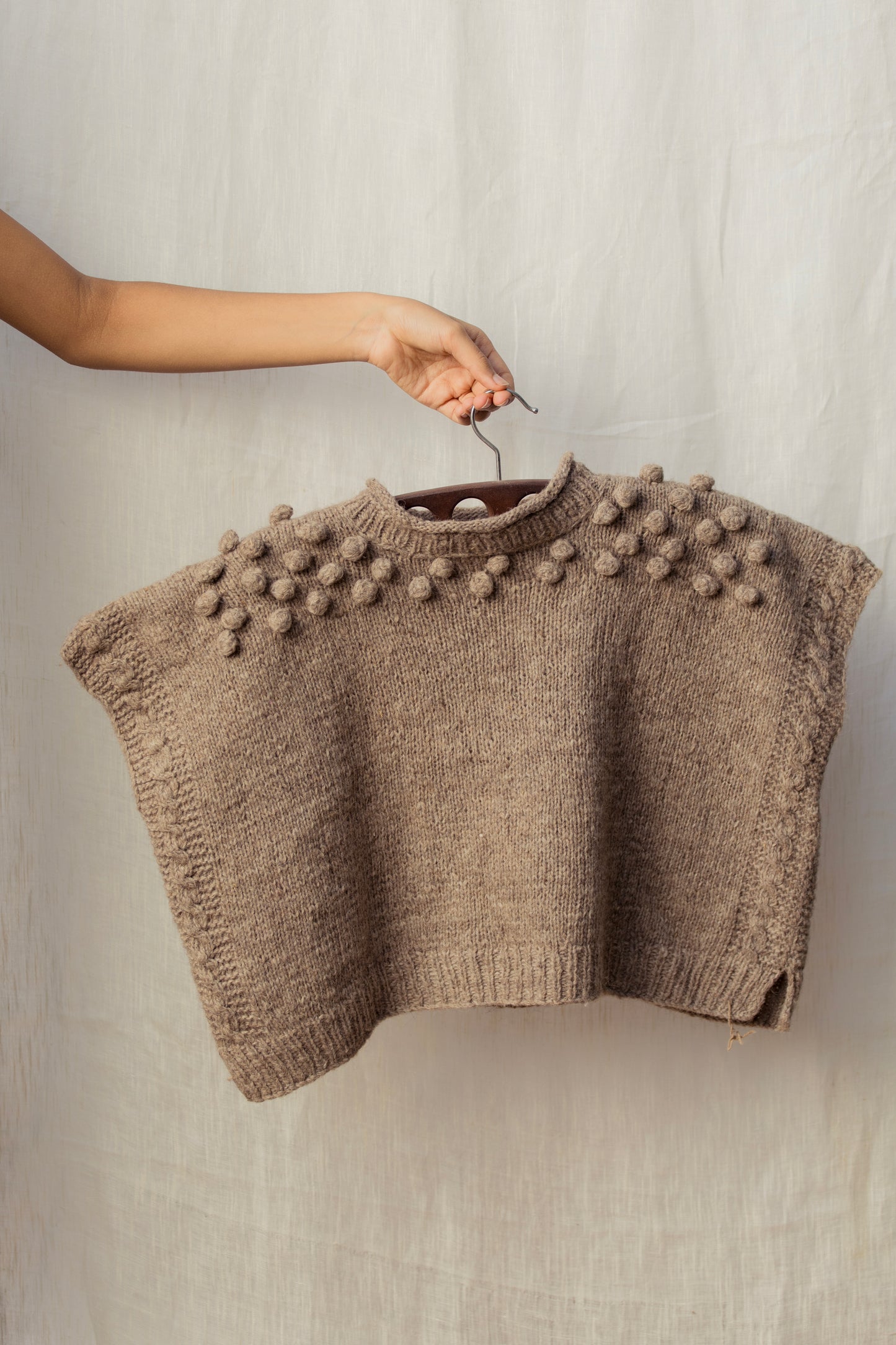 Bubble Crop Sweater (Grey)