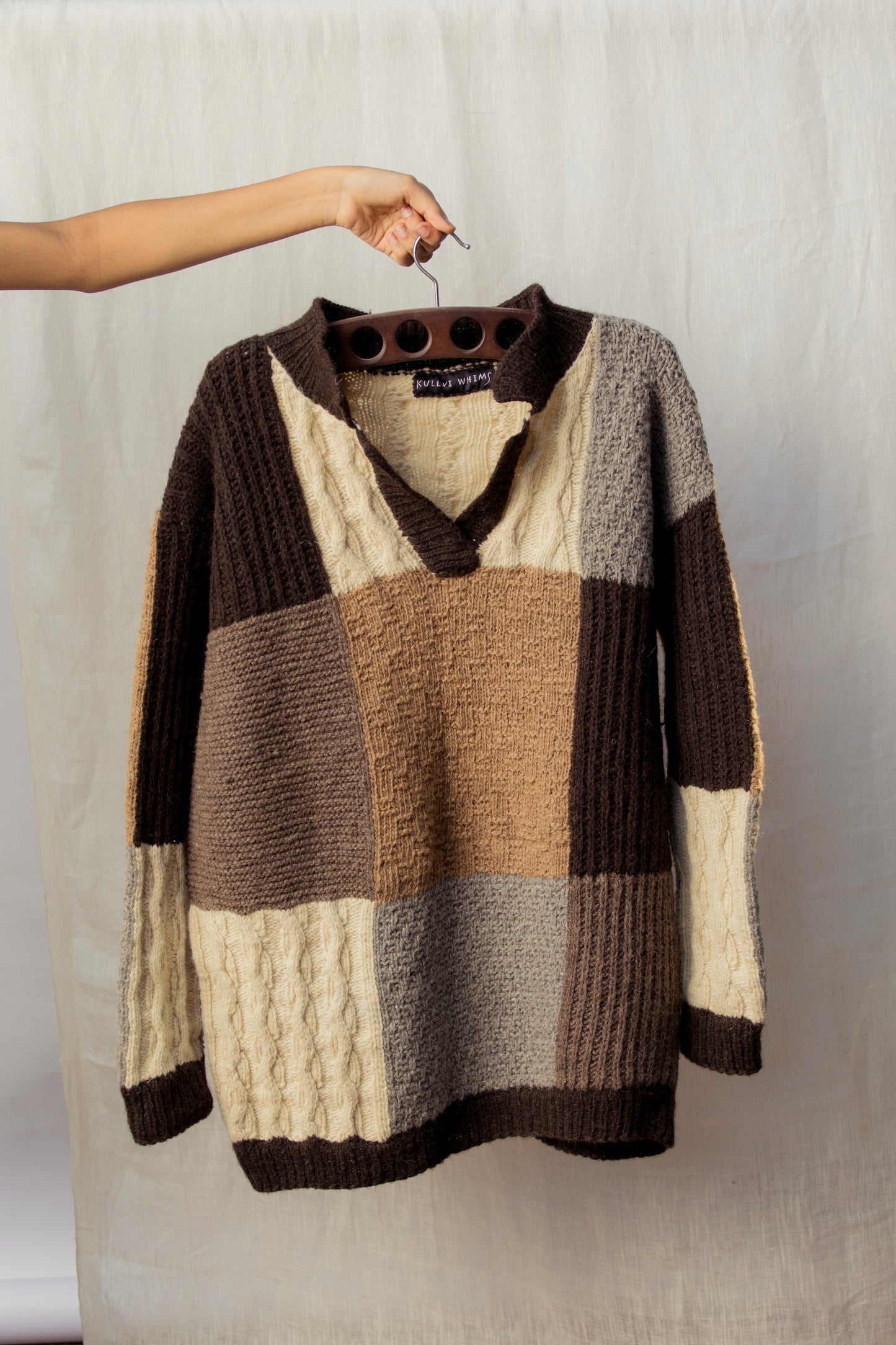 Collared Patchwork Sweater