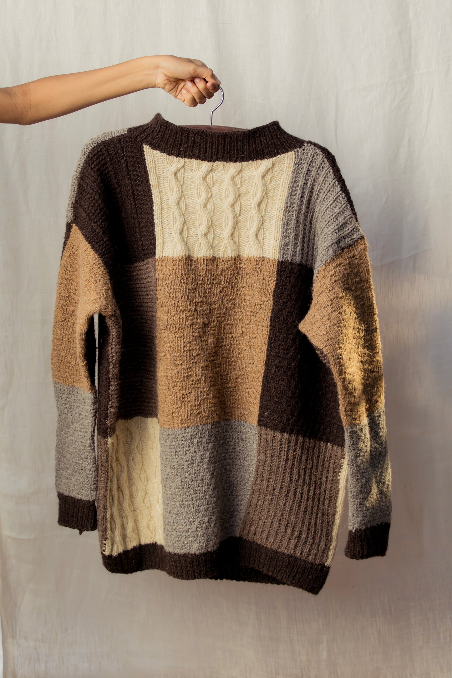 Collared Patchwork Sweater