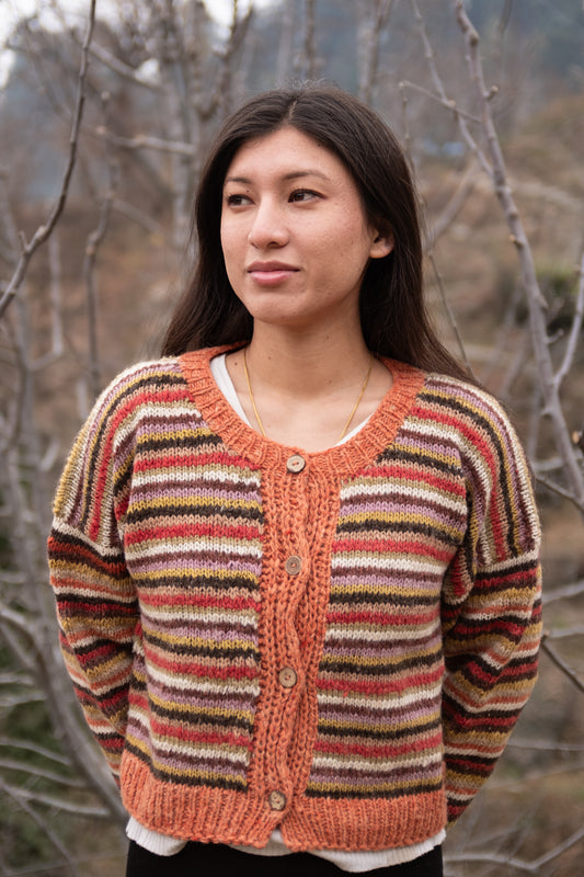 Striped Cropped Cardigan