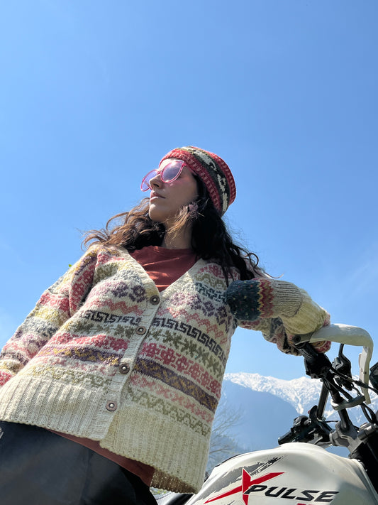 Hand-Knit Wool Cardigan