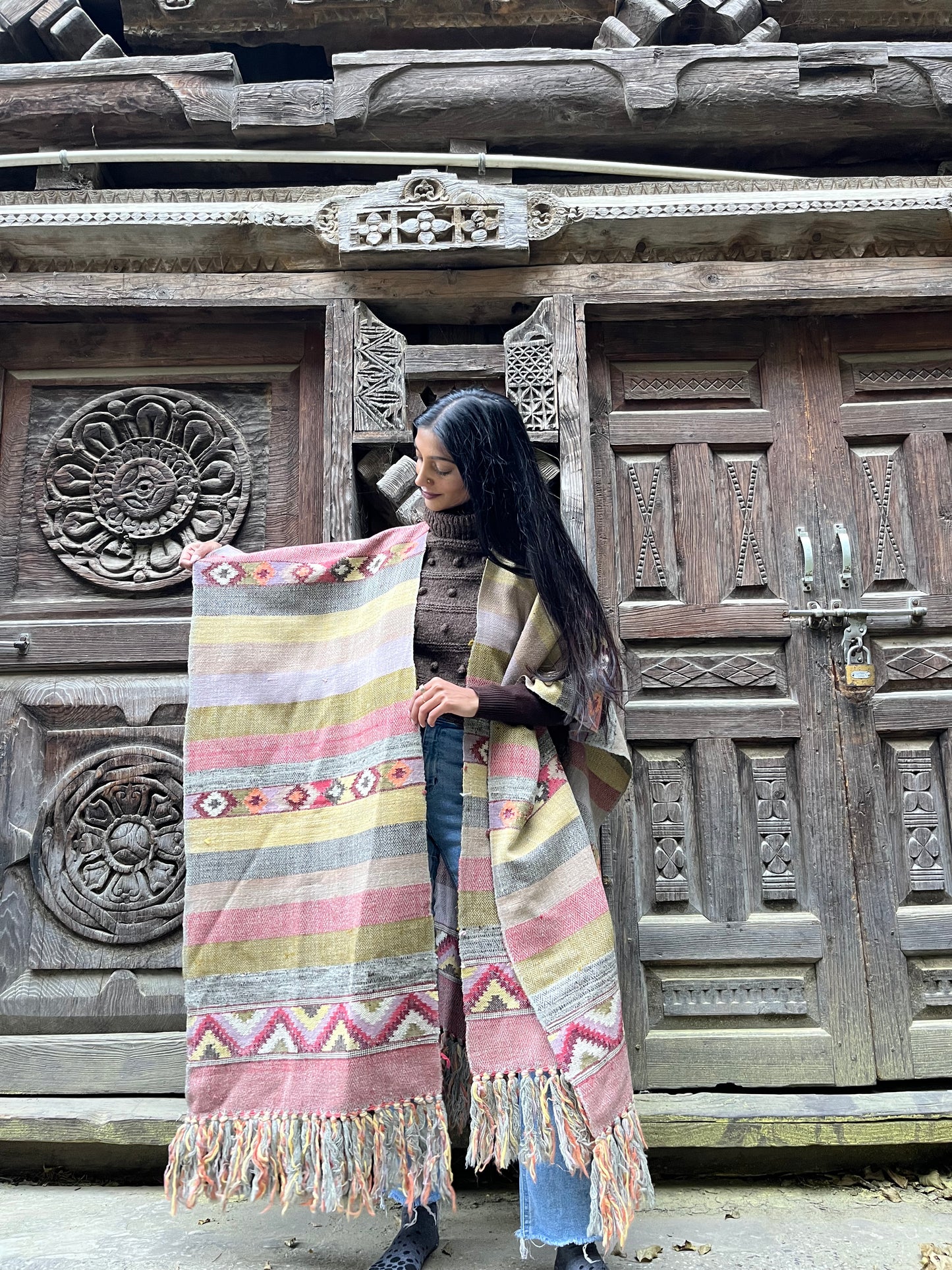 Rainbow Weave Poncho