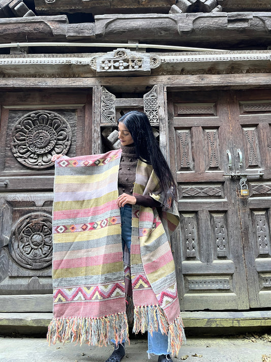 Rainbow Weave Poncho