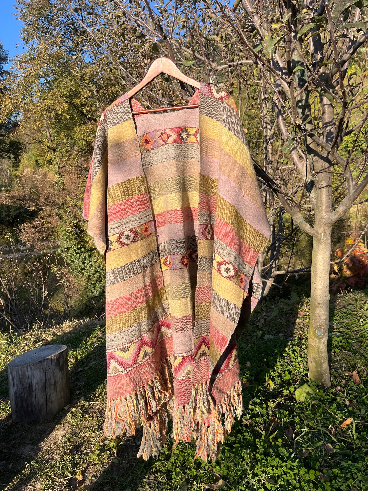 Rainbow Weave Poncho