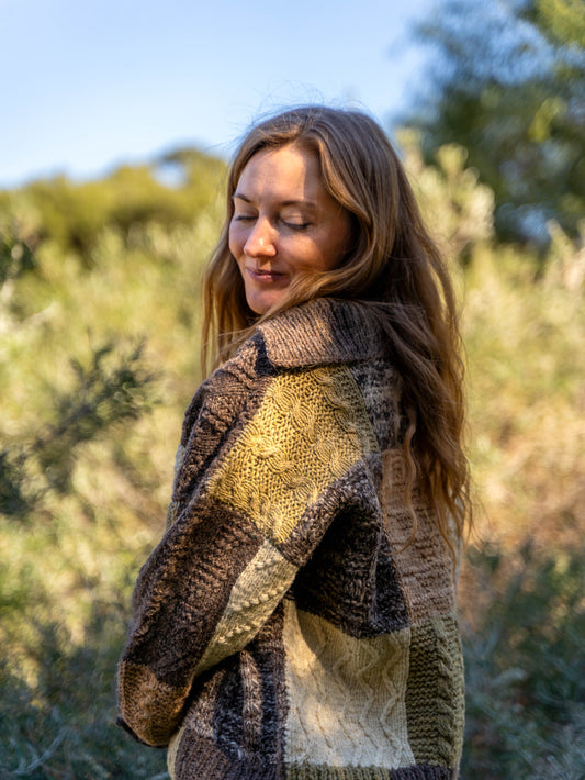 Collared patchwork Sweater